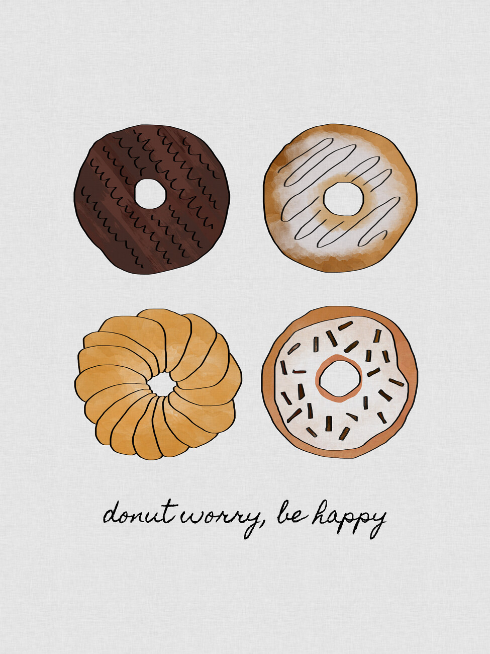 Illustrasjon Donut Worry Be Happy