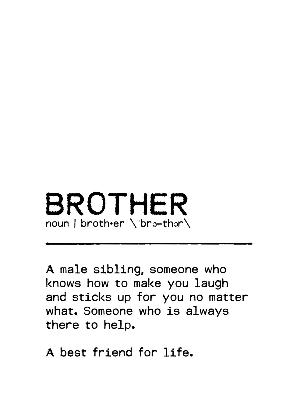 Wall Art Print | Quote Brother Best Friend | Europosters