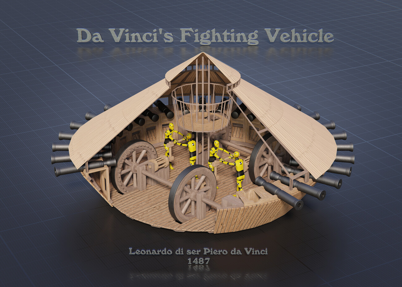Ilustrace Da Vinci Tank 3D Visualization