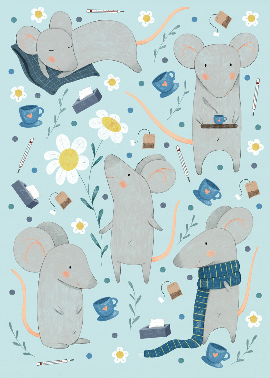 Get Well Soon print art Animals print art at