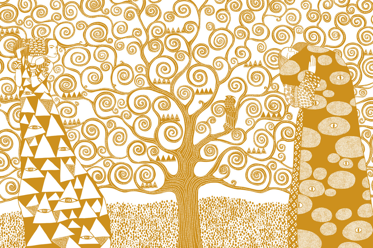 gustav klimt tree of life wallpaper