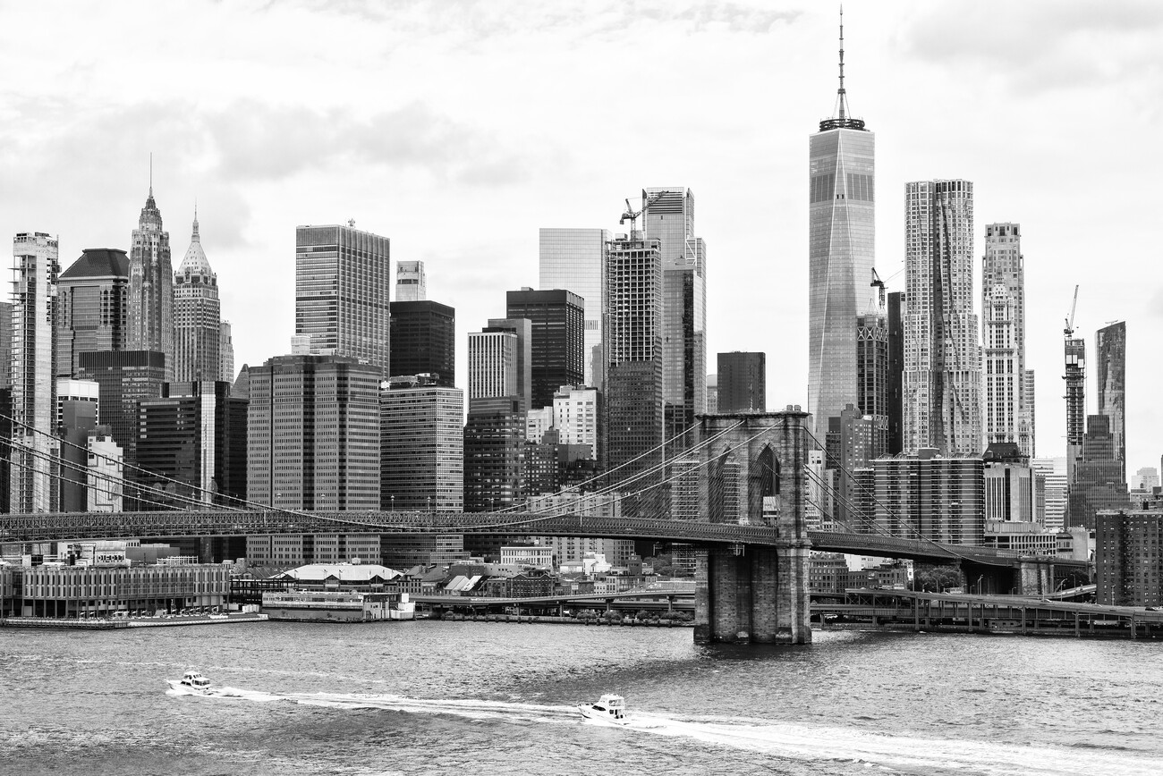 Black | River Manhattan East Bridge Fototapeten - Kunstdrucke, Poster, | Europosters Brooklyn