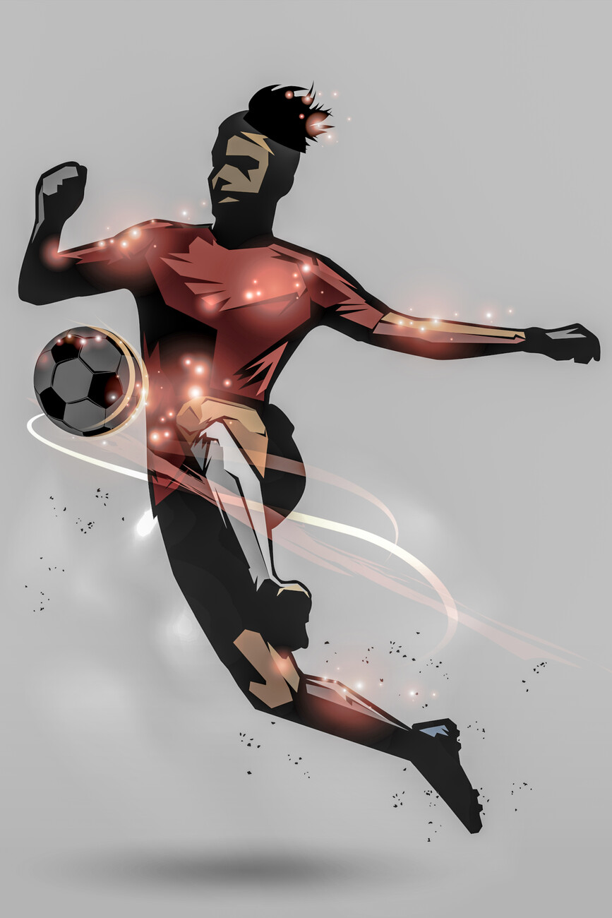 Umetniški tisk Football Soccer Fußball Ball Sport