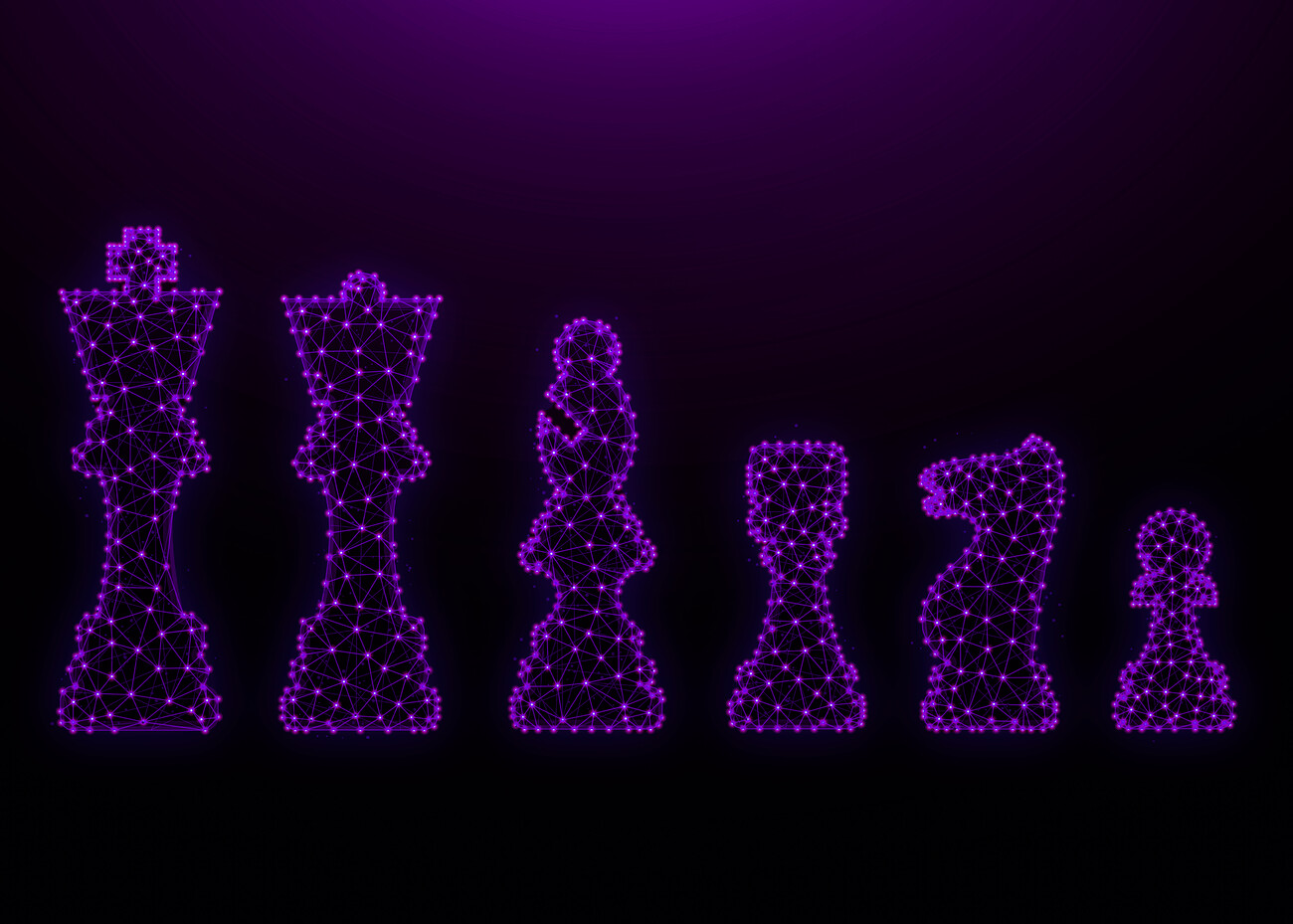Fototapeta Cosmic Chess Figures