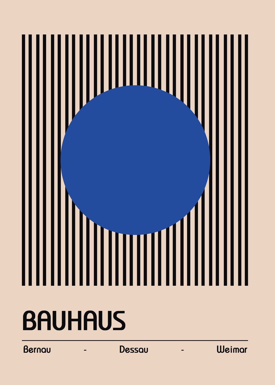 Illustration Bauhaus Blue Poster