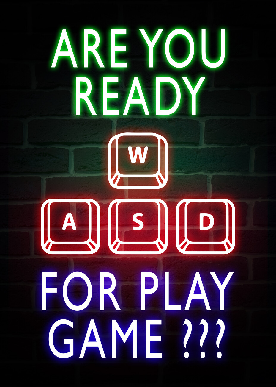 Art Poster Game Over-Neon Gaming Quote, neon gaming 