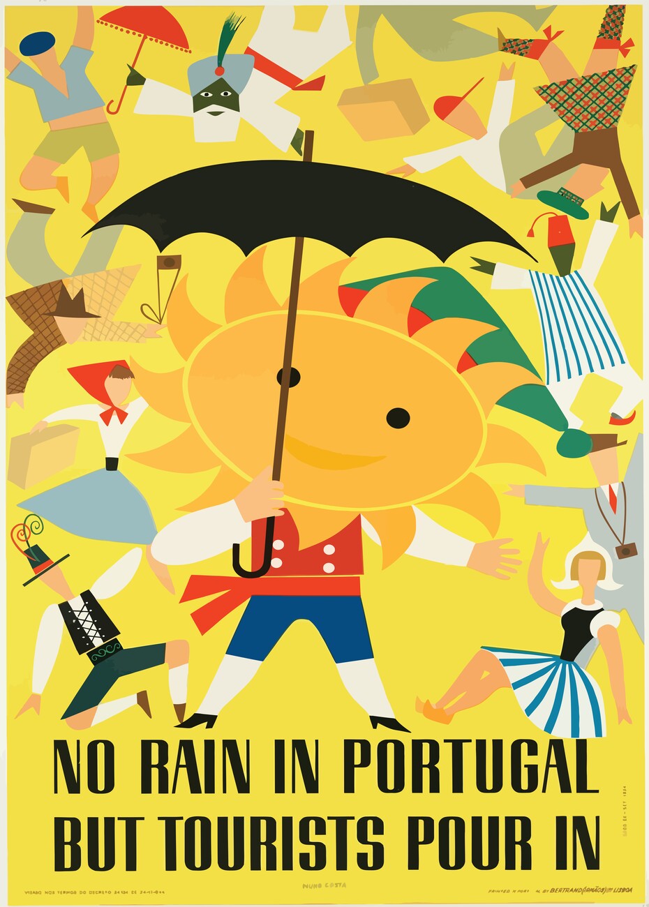 Ilustração No Rain in Portugal But Tourists Pour In