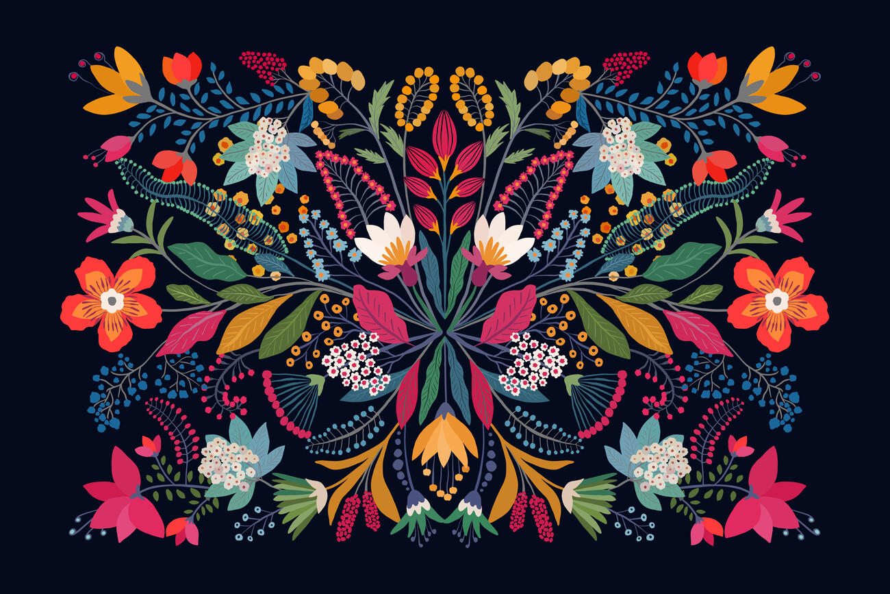 Wall Art Print, Mexican floral décor