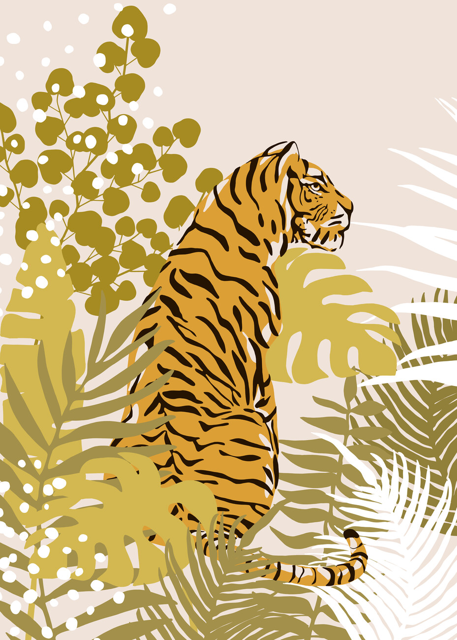 Tigre em PRINTS - Animais - Animais 2 120 X 90 CM – urbanarts