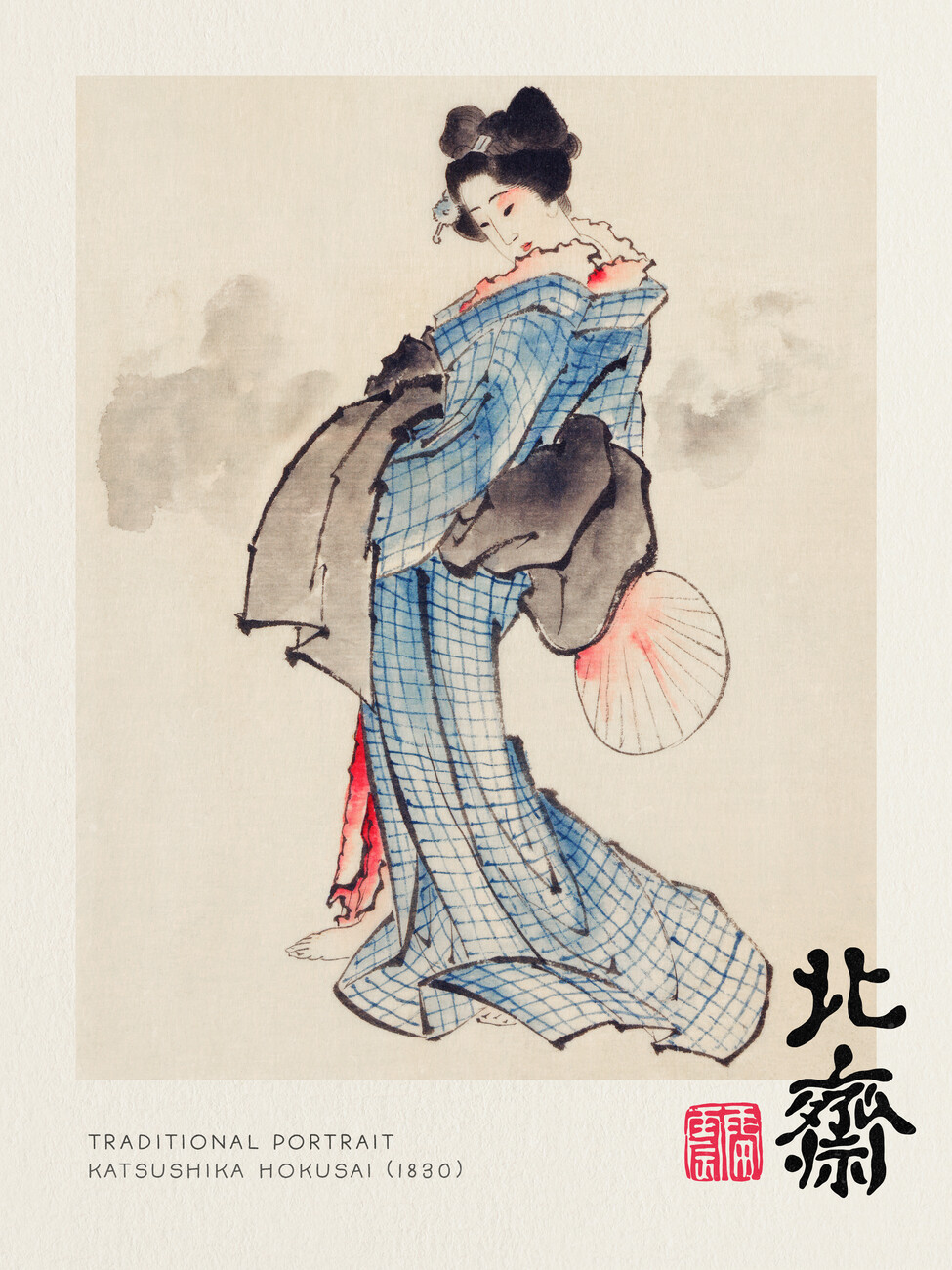 Fine Art Print Traditional Portrait - Katsushika Hokusai