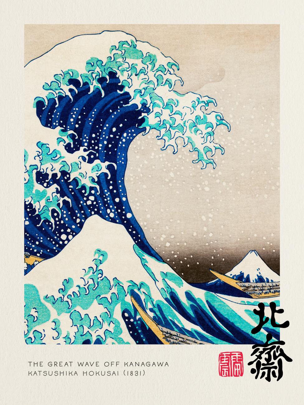 Artă imprimată The Great Wave Off Kanagawa - Katsushika Hokusai
