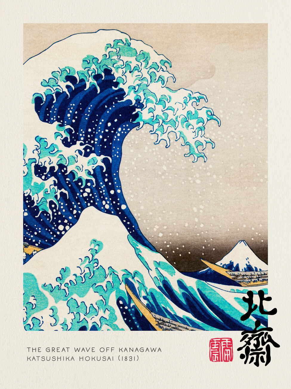 Obrazová reprodukce The Great Wave Off Kanagawa - Katsushika Hokusai, (30 x 40 cm)