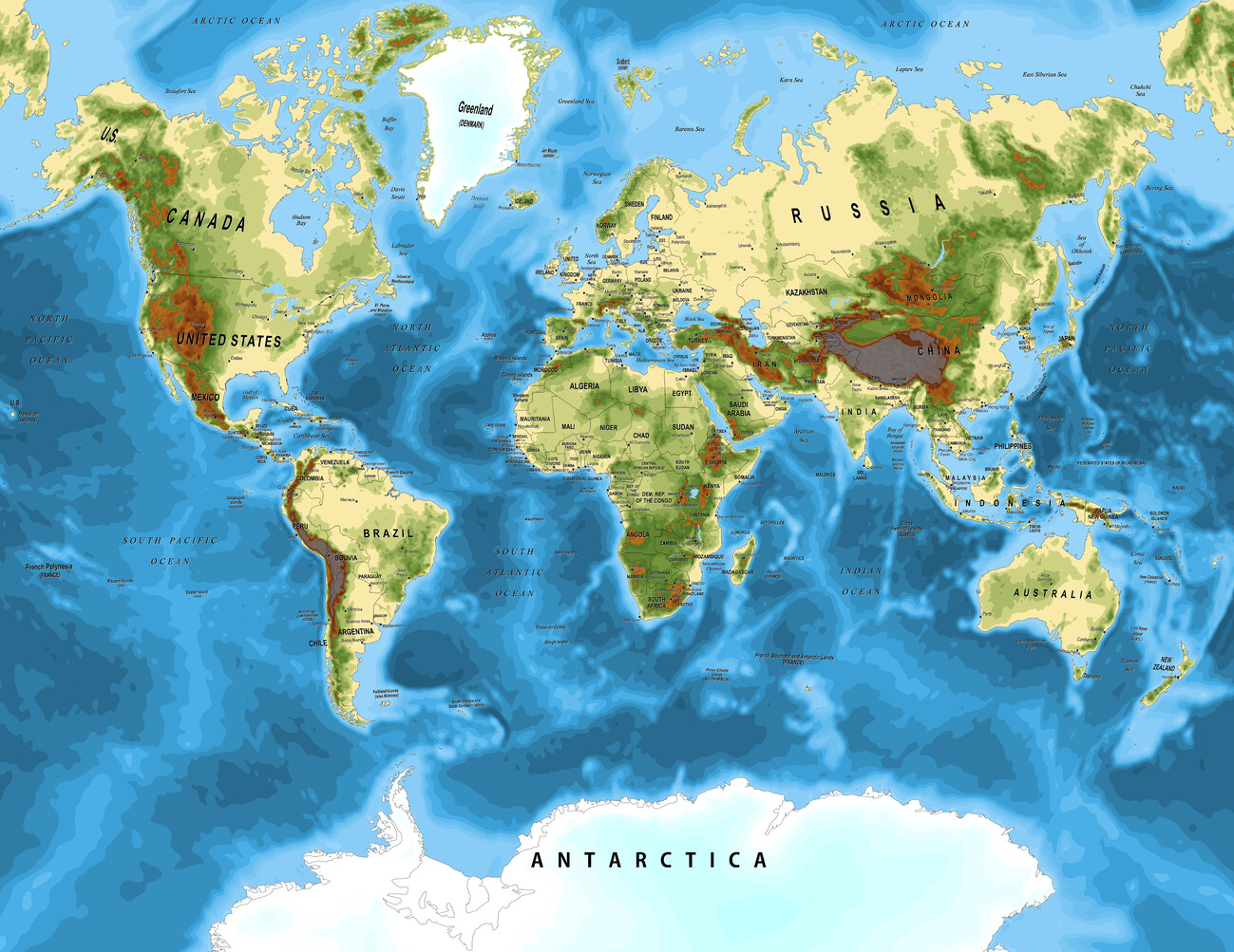 map of the world with countries