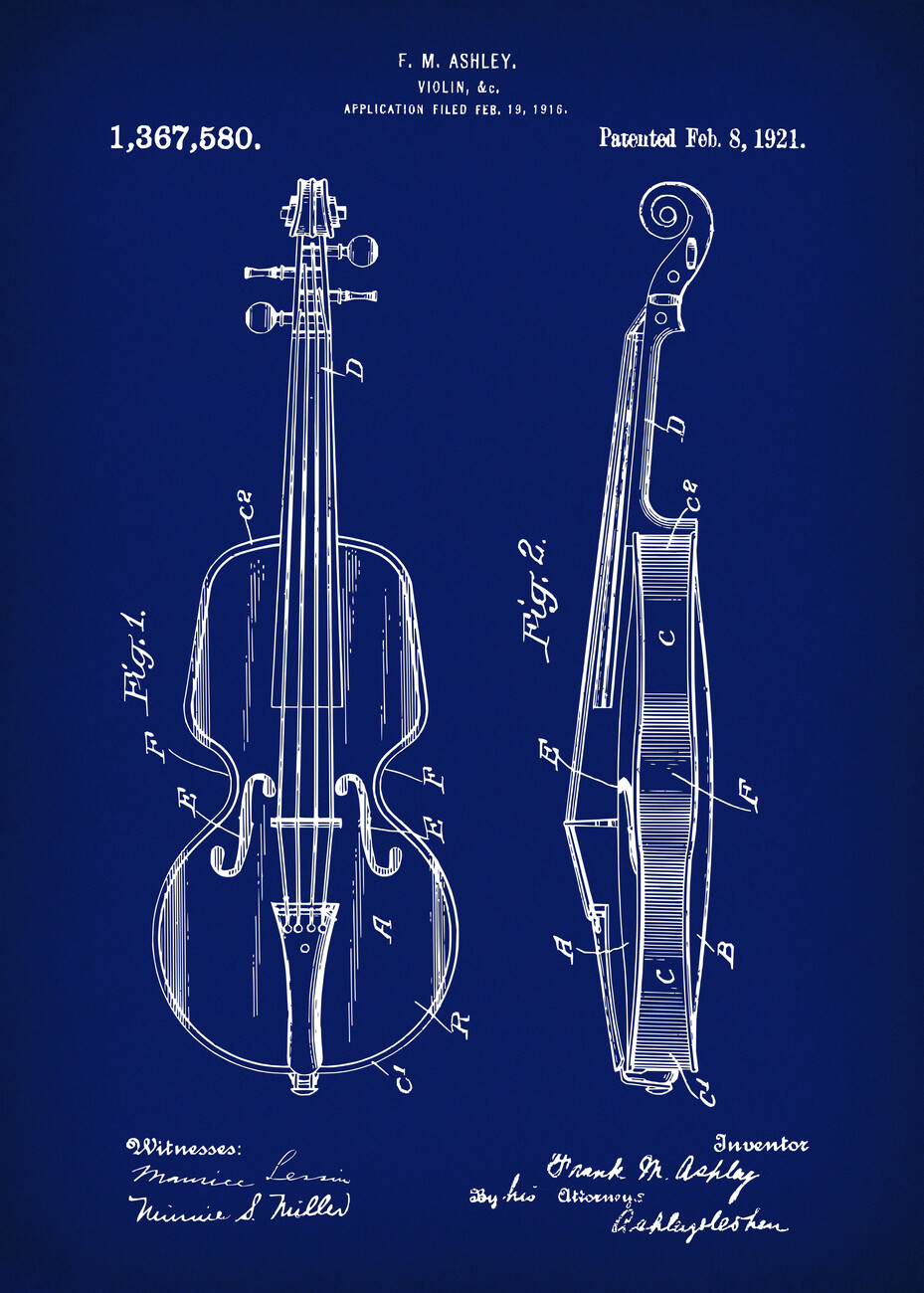 Wall Art | Violin Patent, was invented on 1921. | Europosters