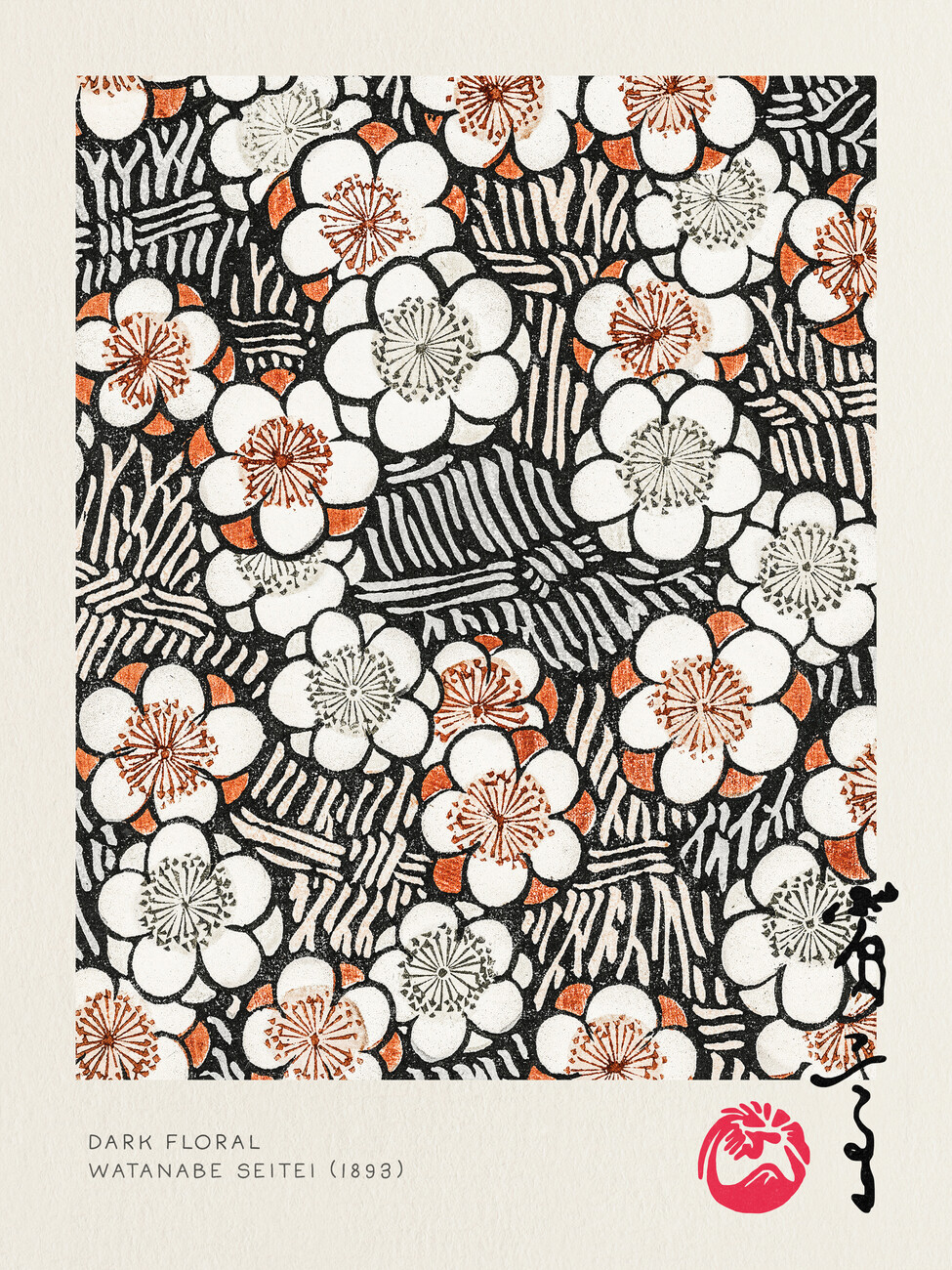 Reprodukcja Dark Floral - Watanabe Seitei