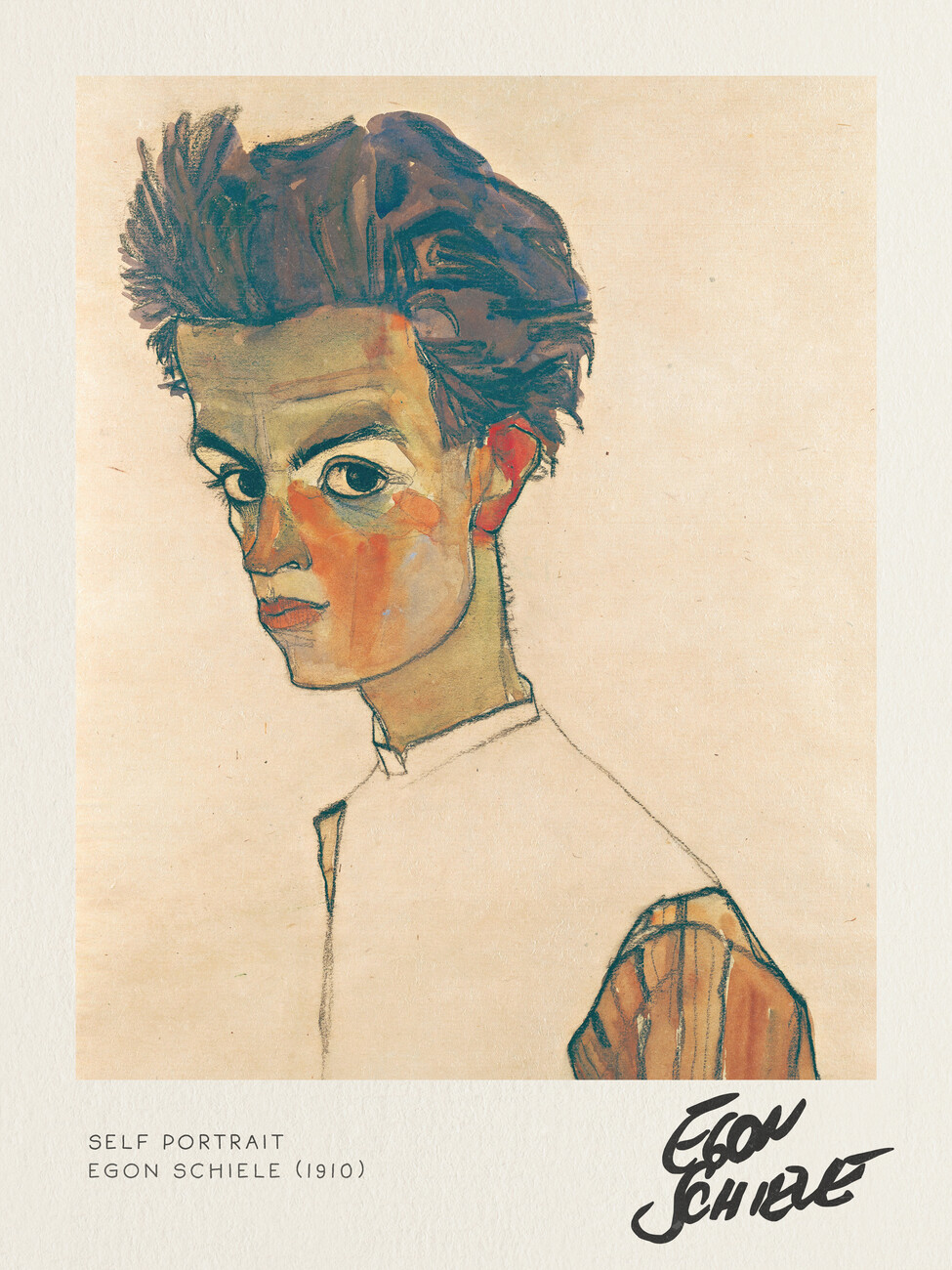 Self Portrait - Egon Schiele | Reproductions of famous paintings