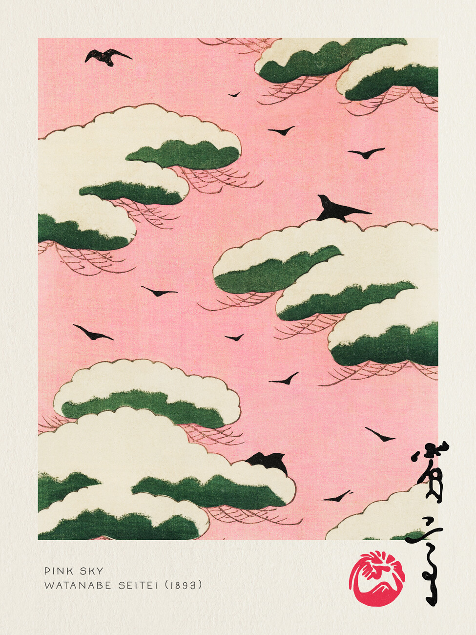 Obrazová reprodukce Pink Sky - Watanabe Seitei, (30 x 40 cm)