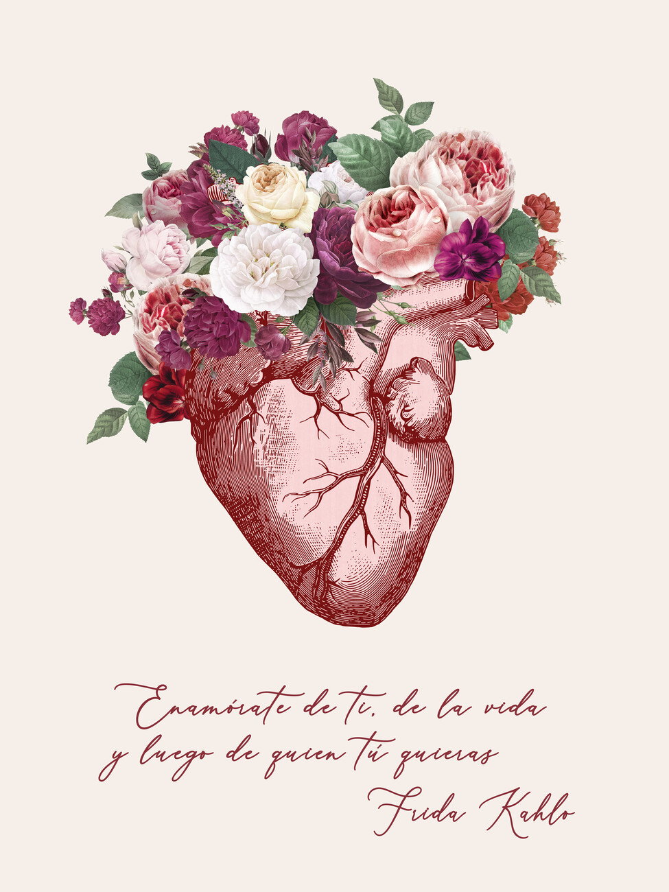 heart with rose and quotes