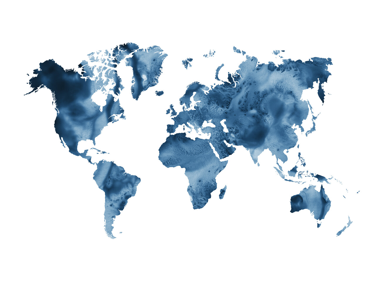 Samolepka Navy blue world map