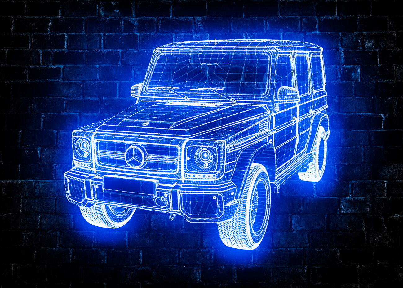 Art Poster Car G63 Sportcar SUV Neon
