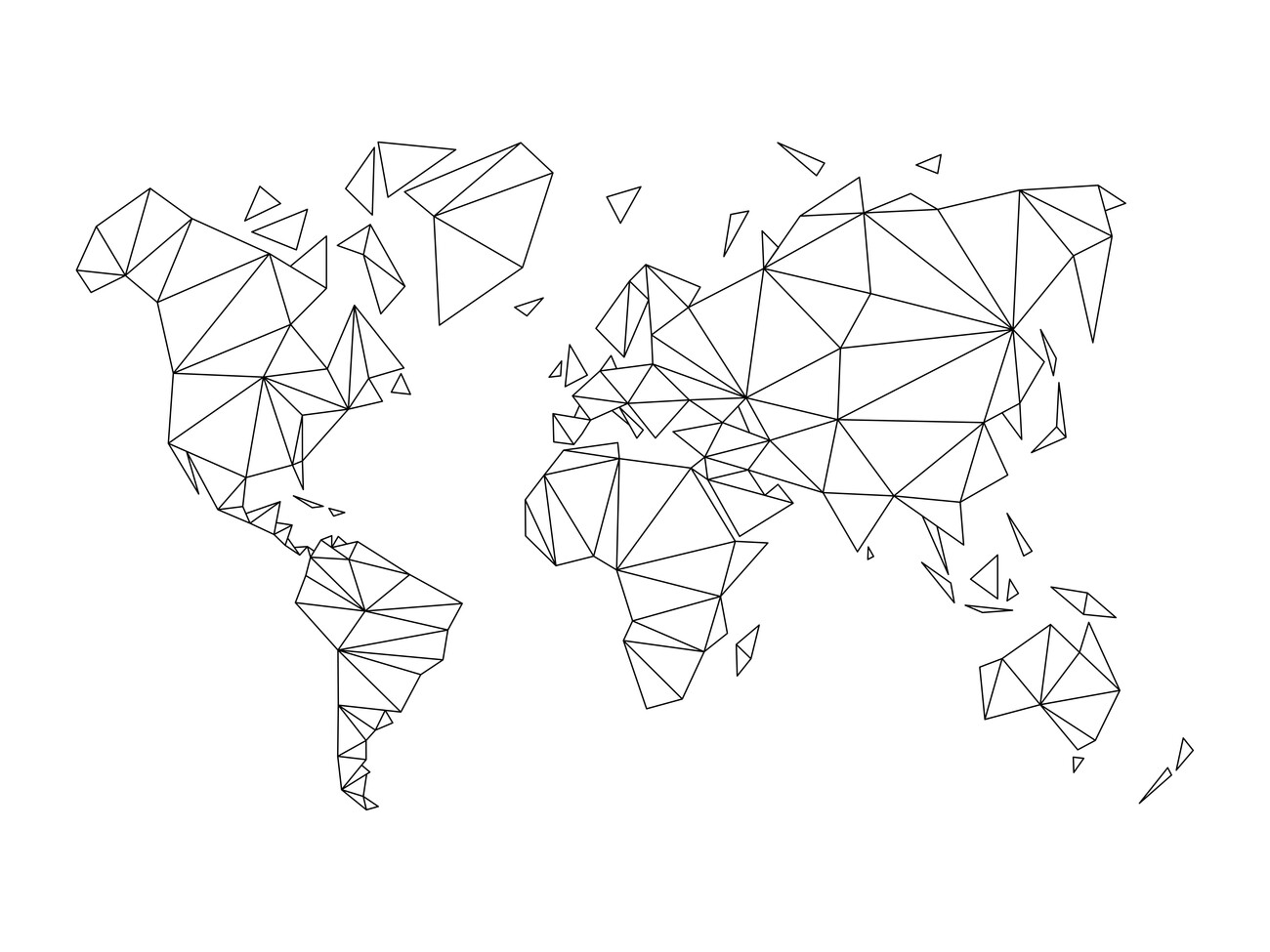 Carte du monde murale en origami Carte en papier 3D par Owarld 