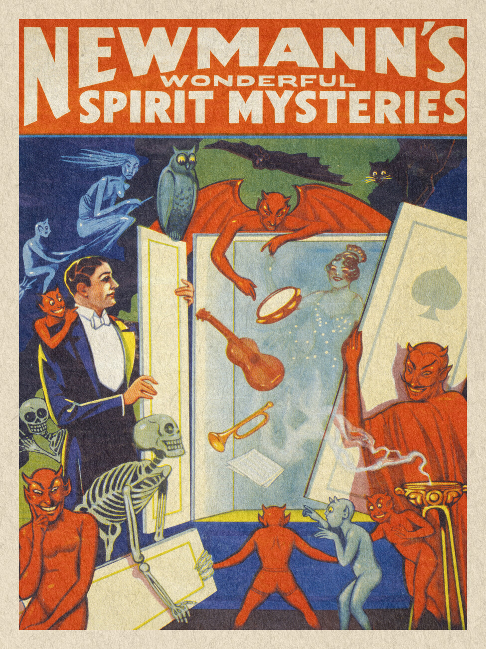 Obrazová reprodukce Newmann's Wonderful Spirit Mysteries (Bold Retro), (30 x 40 cm)