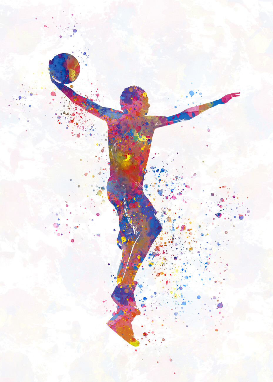 Impression d'art Basketball player in watercolor