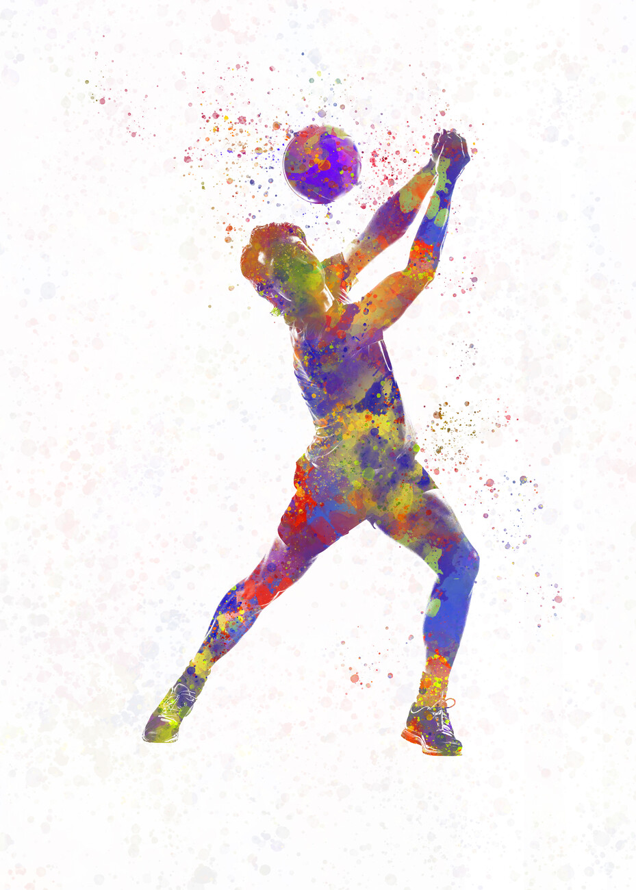 Art Poster Watercolor volleyball player