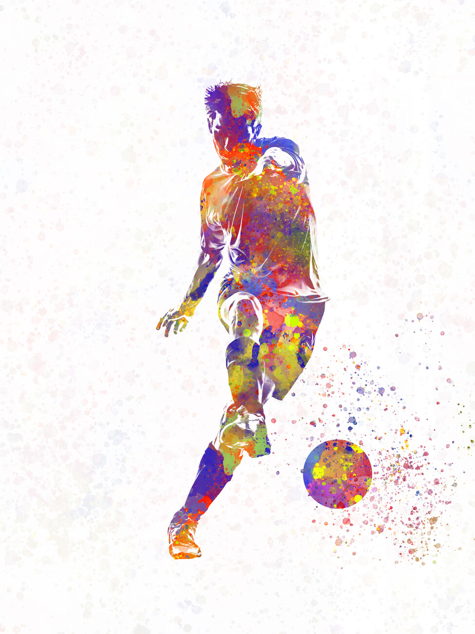 Ilustrace soccer player in watercolor
