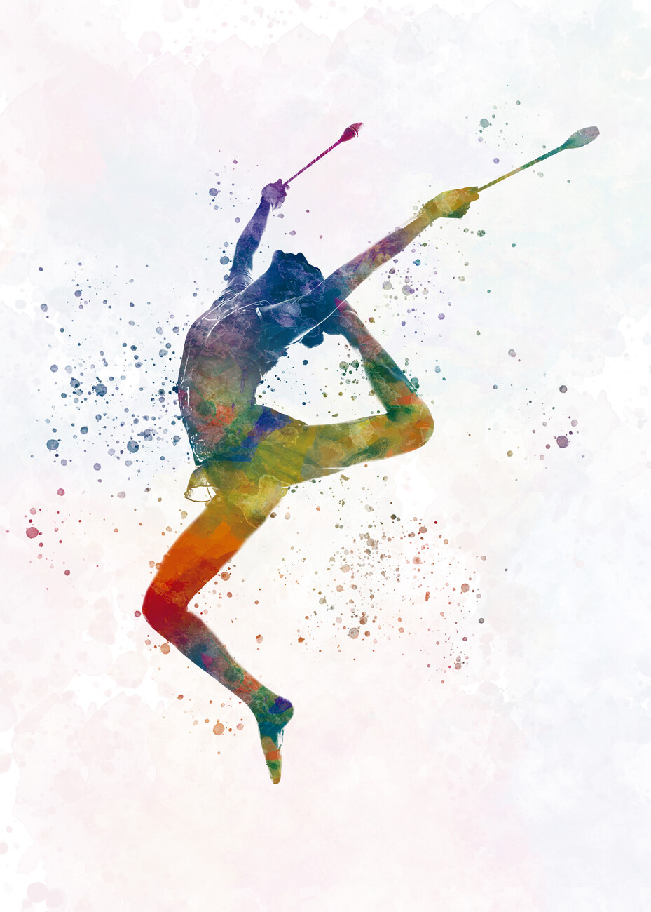 Rhythmic gymnastics in watercolor Wall Mural Buy online at Europosters