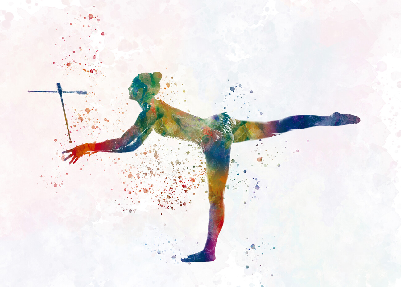  Rhythmic Gymnastics Hoop Prints, Woman Gymnastics Watercolor,  Nursery Wall Poster, Holiday Gift, Kids and Children Artworks, Digital  Illustration Art : Handmade Products