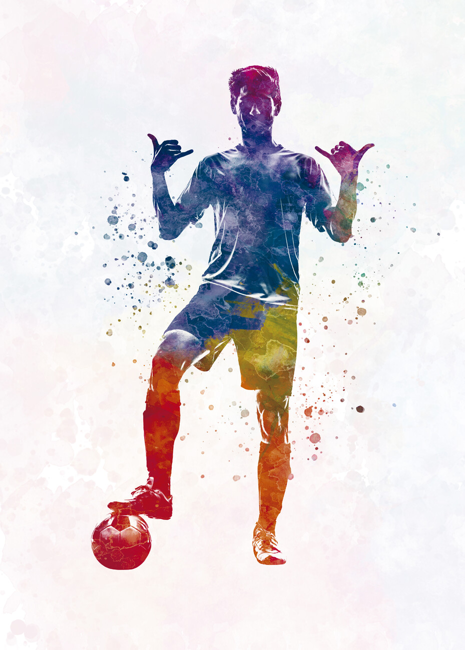 Wall Art Print Soccer player in watercolor | Gifts & Merchandise ...