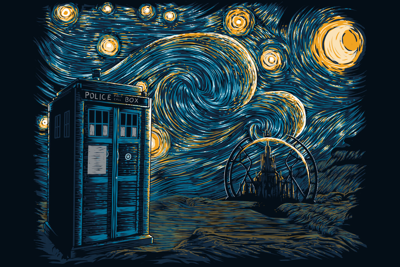 doctor who wallpaper tardis van gogh