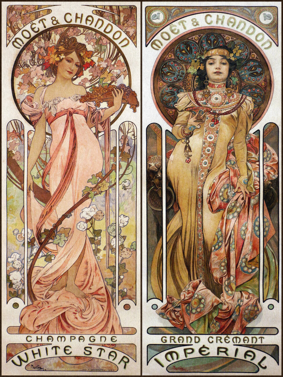 Moet Chandon Vintage Art Nouveau Alfons Mucha Reproductions De   128482 