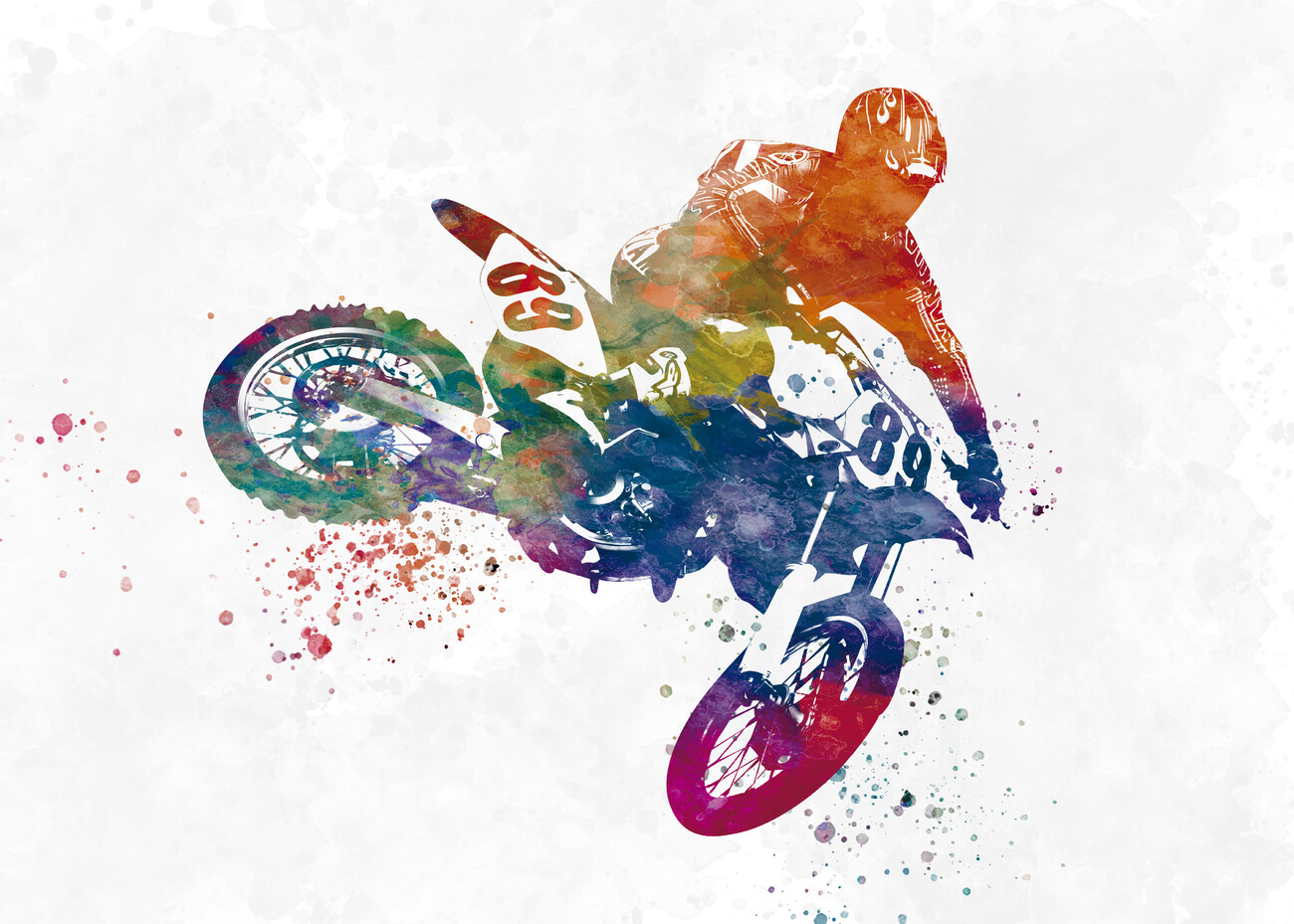 Quadro Tela Motocross Moto Motocicleta Decorar 009