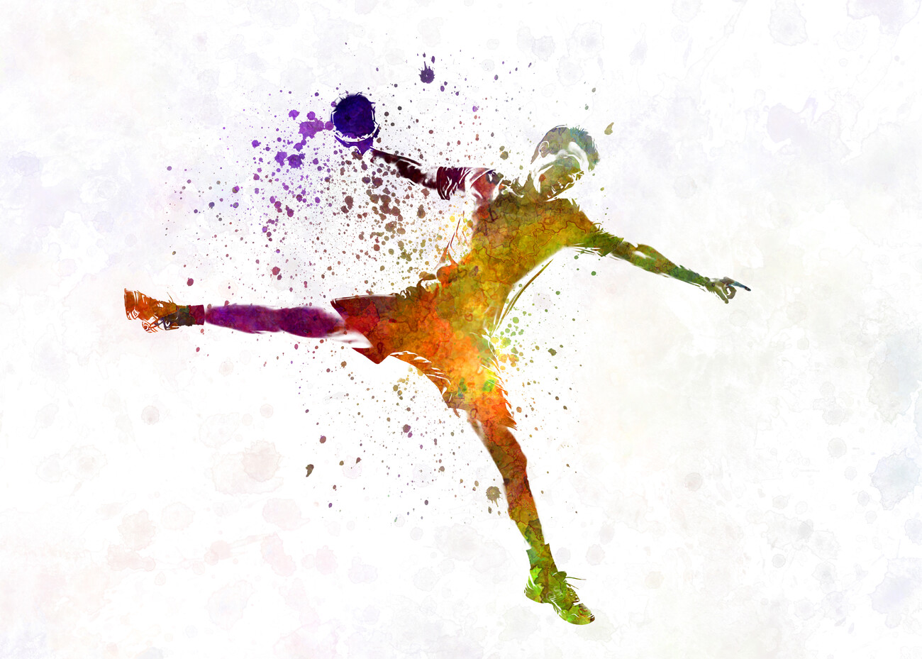 Poster, affiche Handball player, watercolor image, Cadeaux et merch