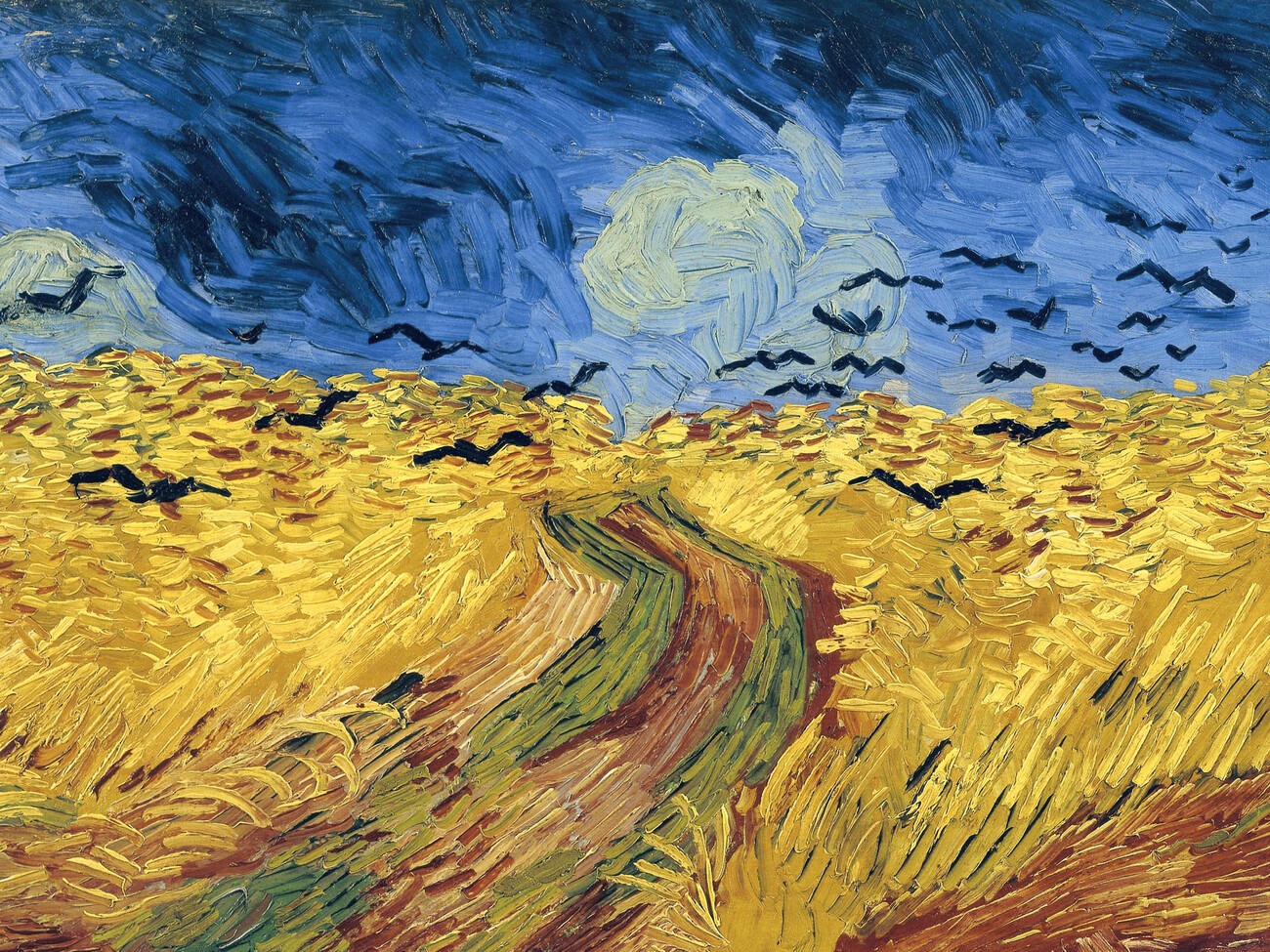 Wheatfield with Crows - Vincent van Gogh  Réplicas de quadros famosos para  as suas paredes