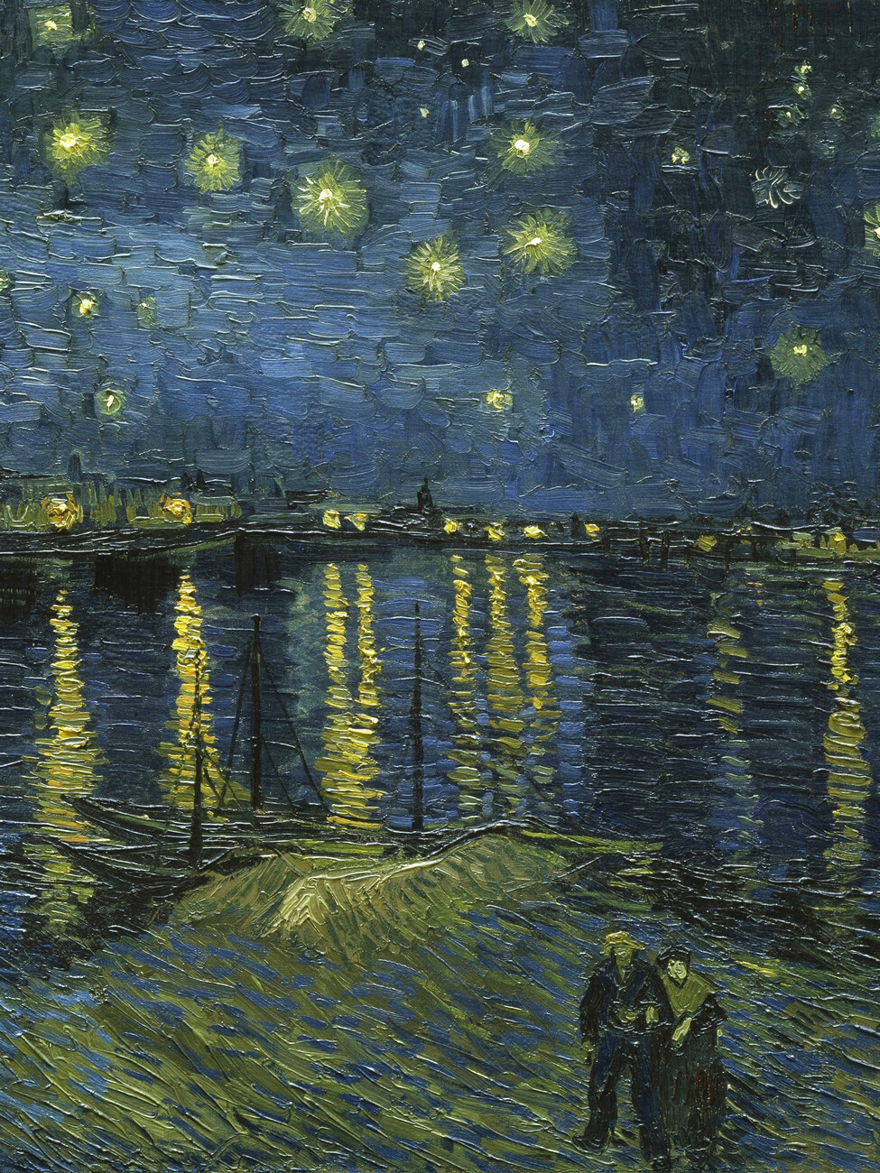 Reproduction de Tableau Starry Night over the Rhone (Portrait Edition) - Vincent van Gogh