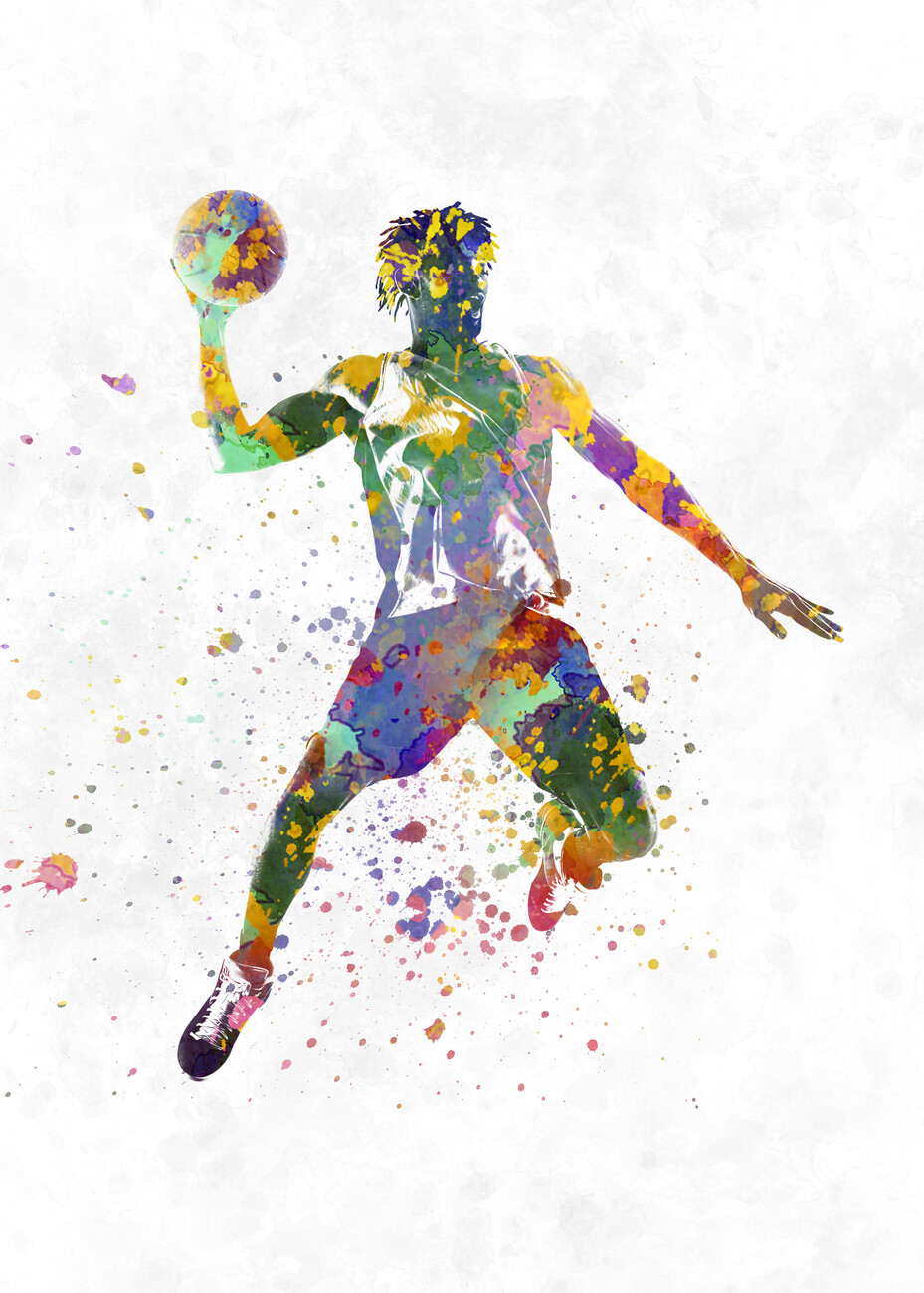 Poster Basketball - Colour Splash | Wall Art, Gifts & Merchandise 