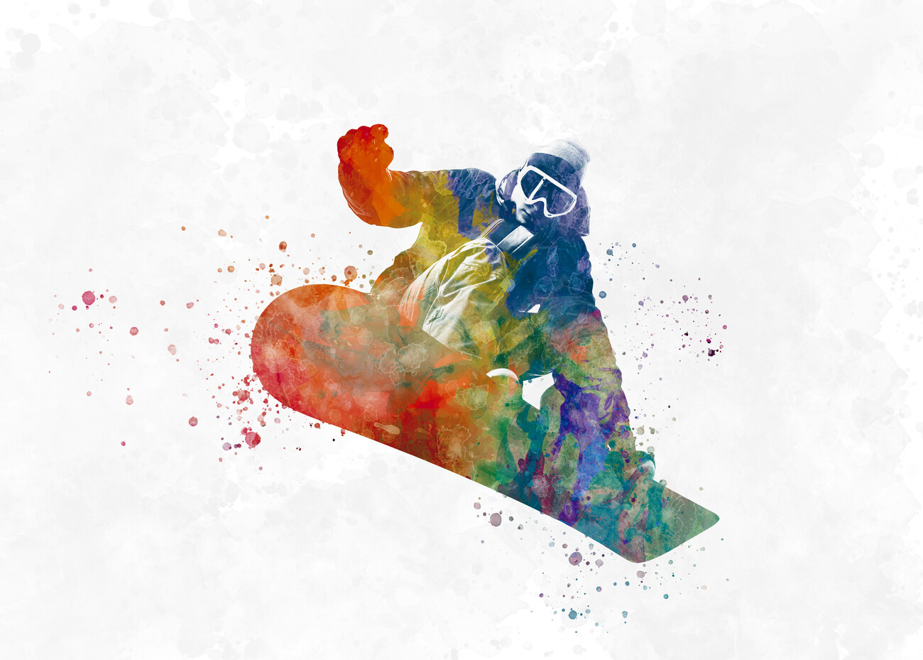 Snowboard in watercolor Wall Mural Buy online at Europosters