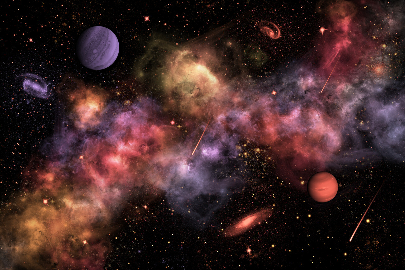 Taiteelliset kuva | Colorful Nebula, Planets and Galaxies | Europosters