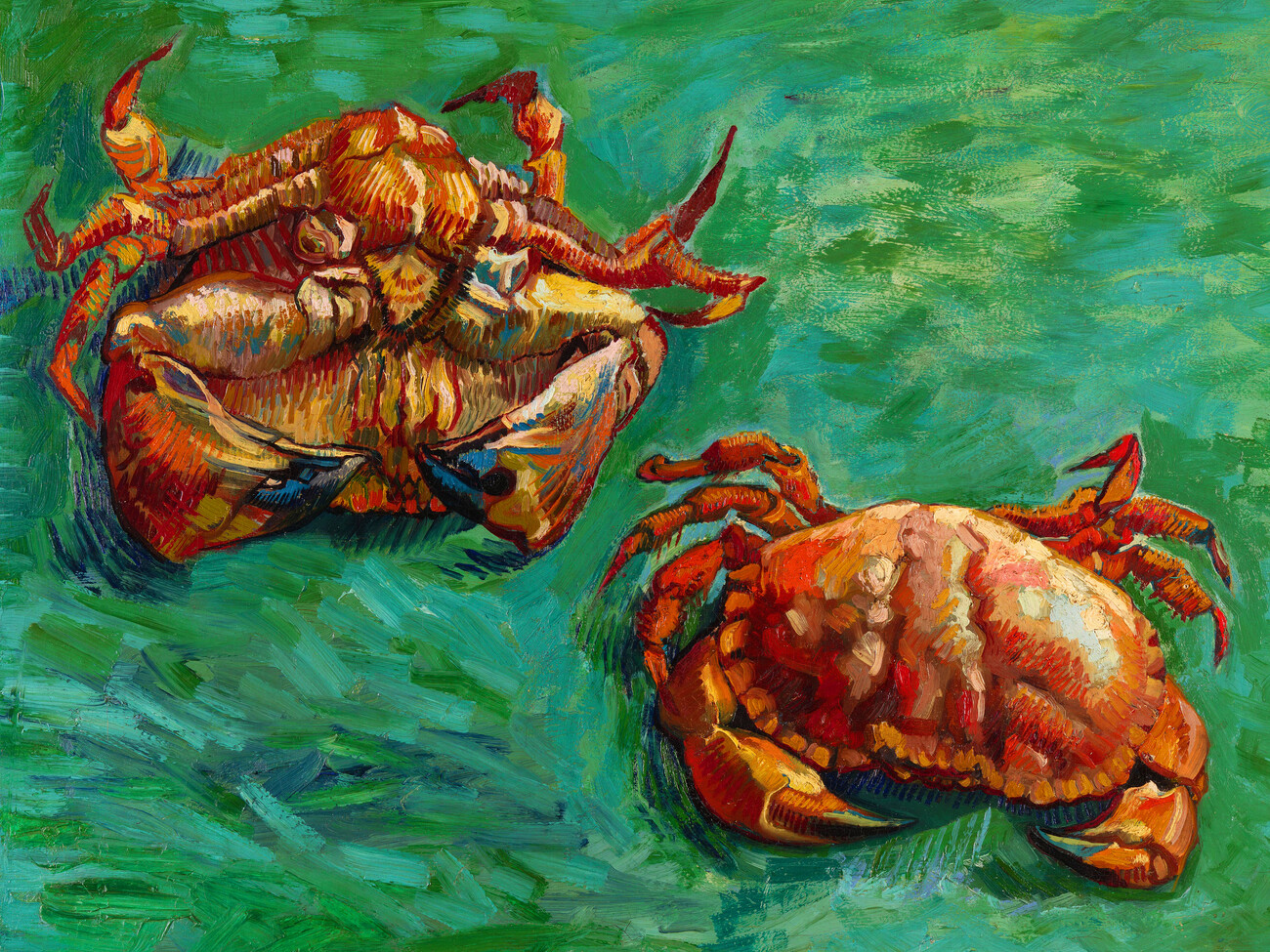 Obrazová reprodukce Two Crabs (Vintage Seaside) - Vincent van Gogh, (40 x 30 cm)