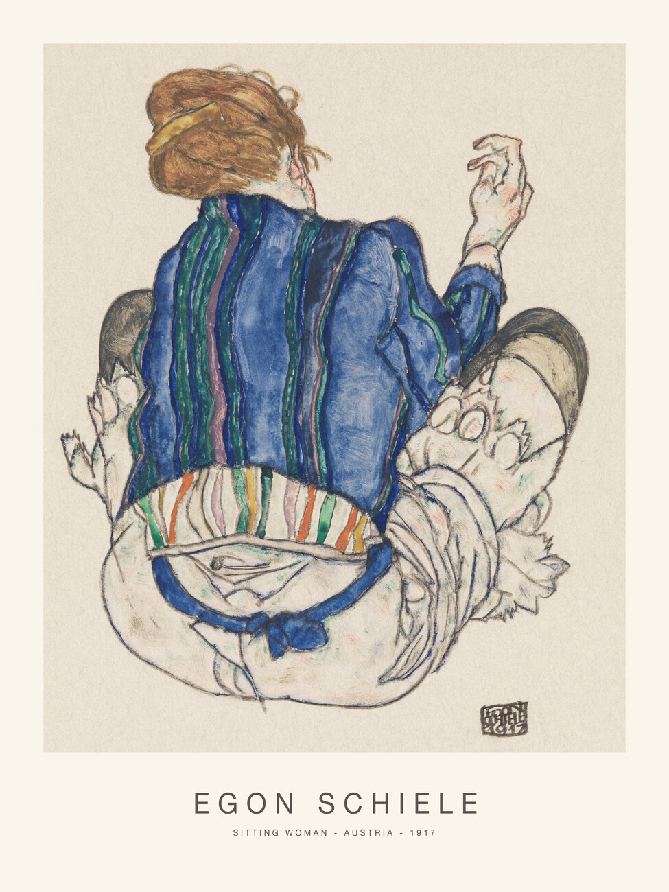 Obrazová reprodukce Sitting Woman (Special Edition Female Portrait) - Egon Schiele, (30 x 40 cm)