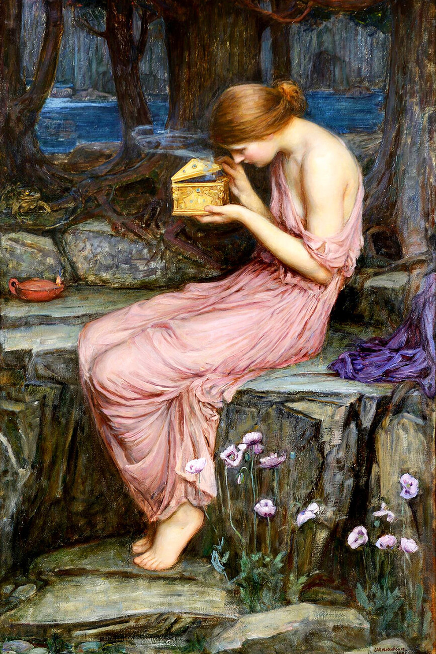 Fine Art Print Pandoras Box (Vintage Fantasty) - John William Waterhouse