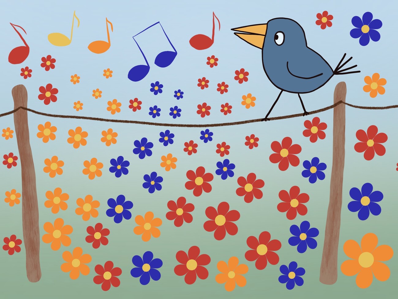 Ilustração artísticos, singing bird