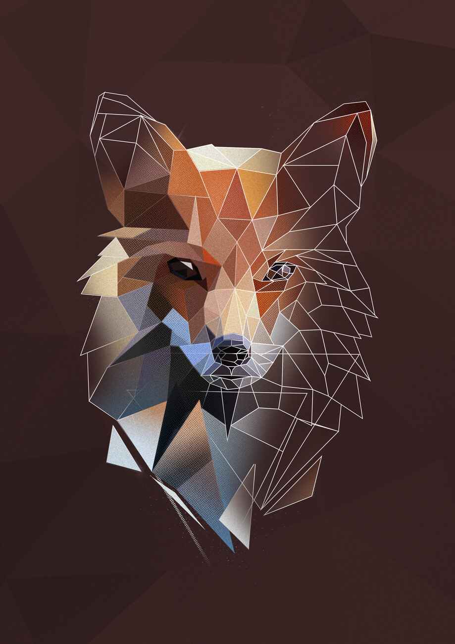 Wall Art Print | Geometric Fox