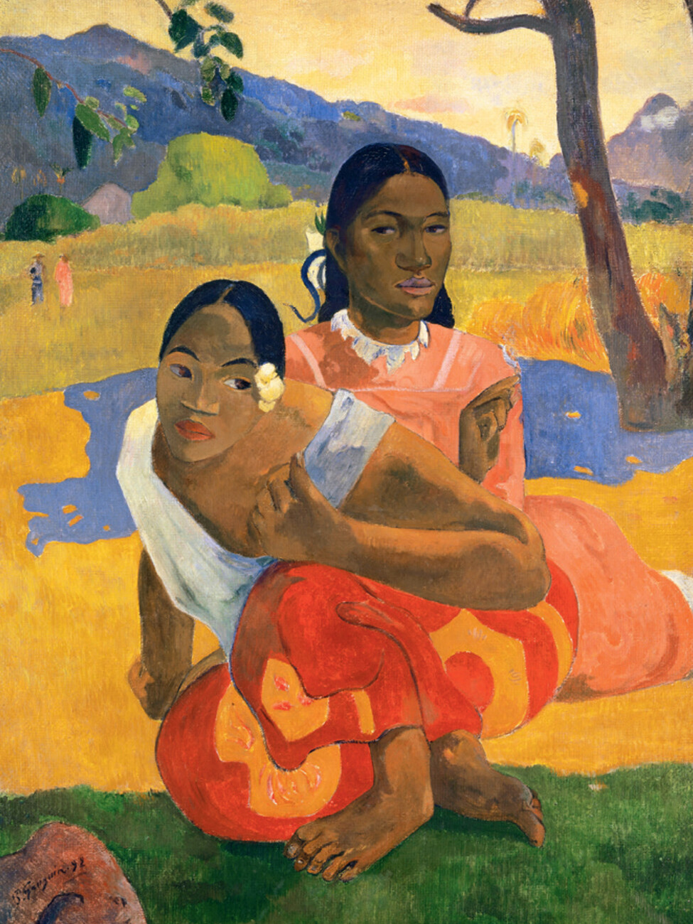 Two Tahitian Women When Will You Marry Vintage Female Portrait Paul Gauguin Reproductions