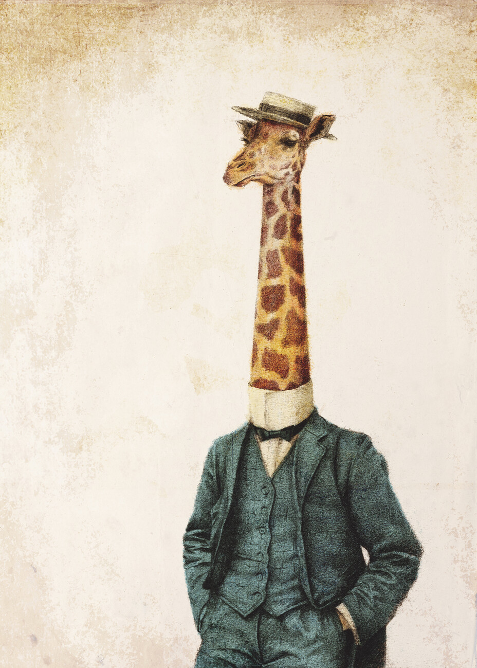 Tableau sur toile Dessin girafe 
