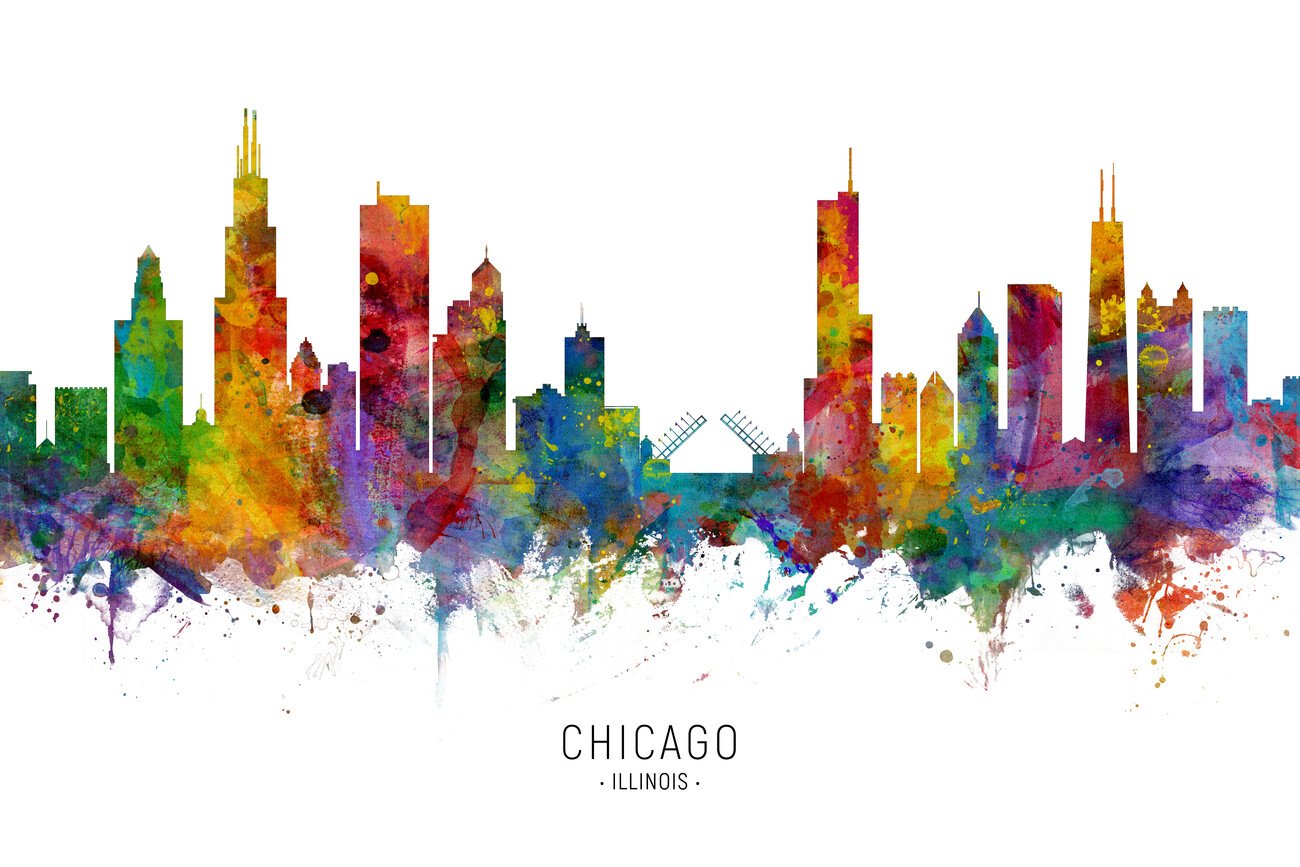 chicago skyline pop art