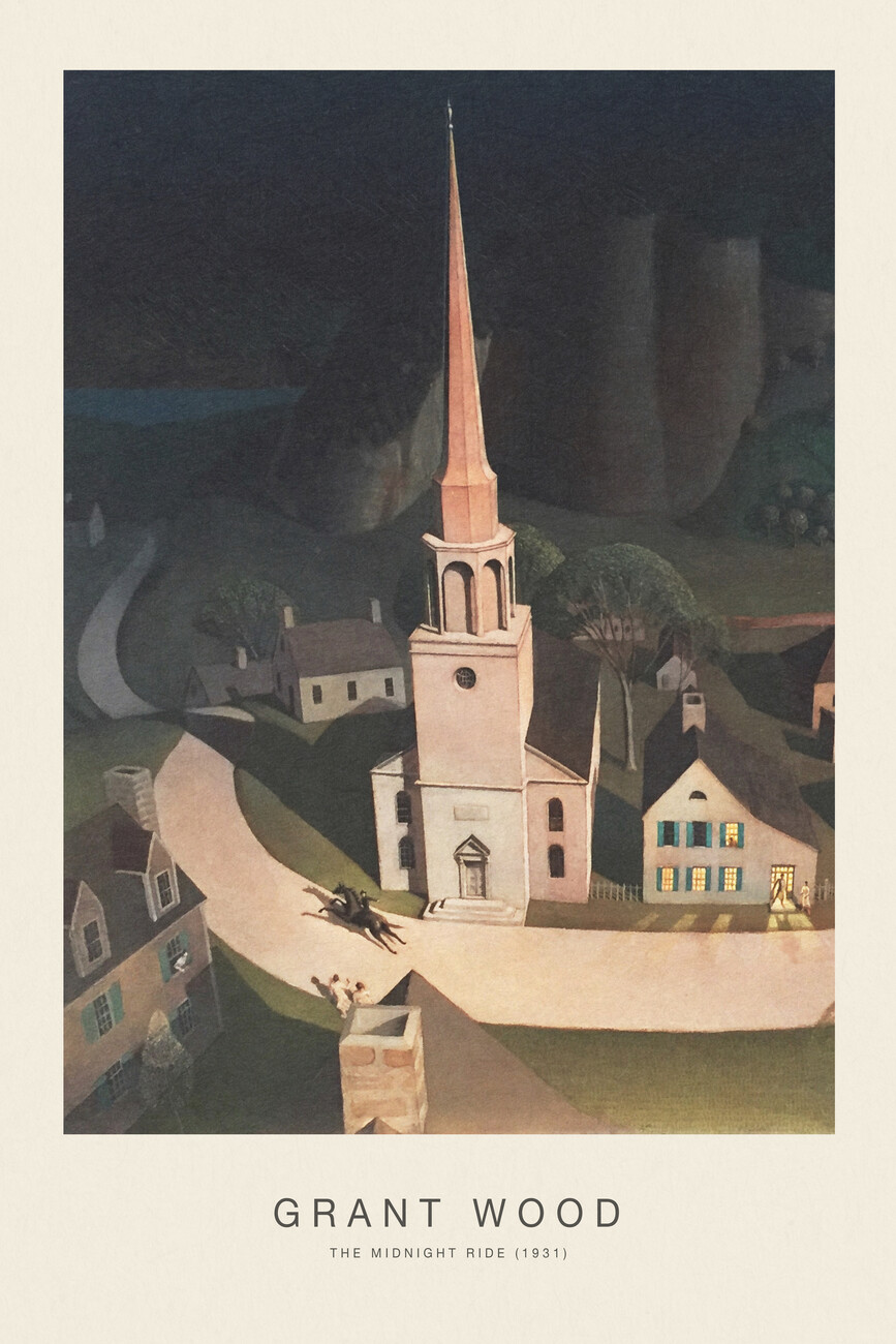 Illustration The Midnight Ride (Vintage Architecture) - Grant Wood